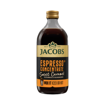 757384 Jacobs Espresso Concentrate Sweet Caramel, Mix it Iced or Hot, 16 Drinks, 485ml